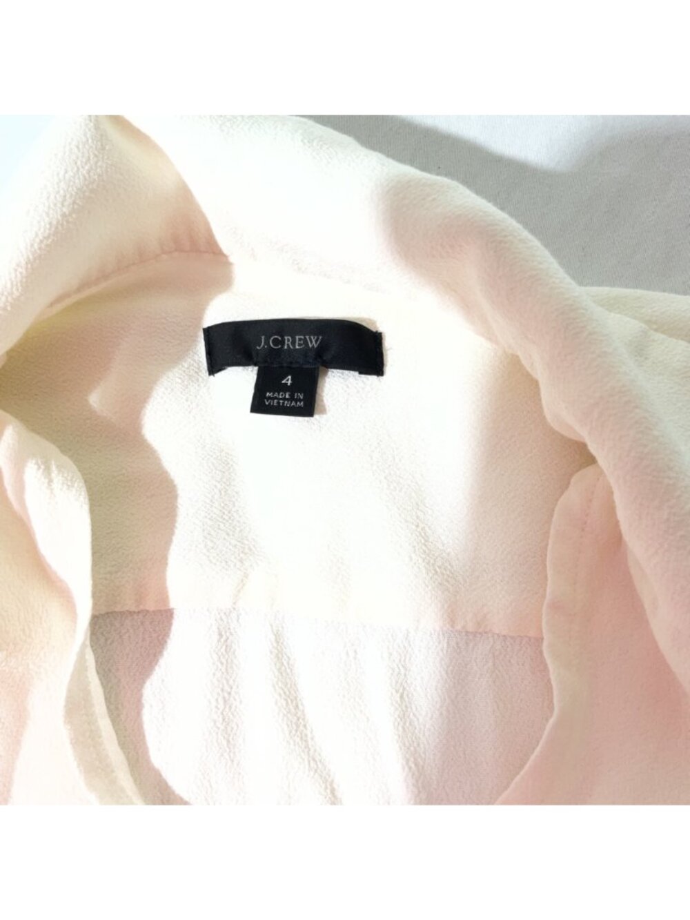 J crew Button-Front Midi Dress size 4 Collared Neck & Short Sleeves - Ivory - Picture 11 of 12